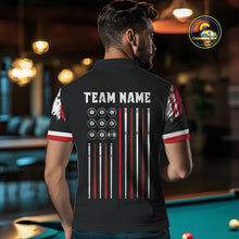 Load image into Gallery viewer, Personalized Grunge American Flag 9 Ball Pool Team Shirt For Men Custom Patriotic Billiard Shirts TDM4733