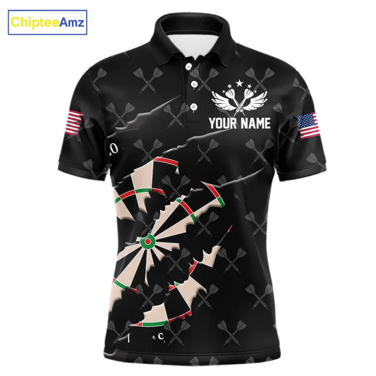 Personalized Scratch Darts Shirt For Men Custom Darts Jersey Team Polo & Quarter Zip |Black TDM5868