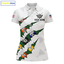 Load image into Gallery viewer, Personalized Scratch 8 Ball Billiard Shirt For Women Custom Pool Jersey, Billiard Team Shirt |Green TDM5869