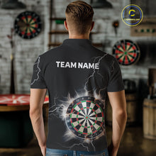 Load image into Gallery viewer, Custom Dartboard Thunder Lightning Dart Shirts For Men | Darts Polo &amp; 1/4 Zip Team Jerseys TDM3961