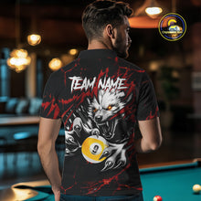 Load image into Gallery viewer, Personalized 9 Ball Pool Wolf Billiard Shirts For Men, Billiard Team Jersey Polo &amp; 1/4 Zip |Red TDM4505