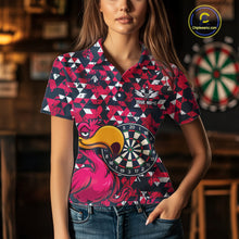 Load image into Gallery viewer, Funny Geometric Grunge Flamingo Dart Shirts For Women Custom Darts Jerseys Outfits, Darts Gifts TDM3963