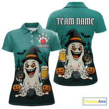 Load image into Gallery viewer, Funny Ghostly Beer Bowling Halloween Shirt For Women Custom Bowling Team Jersey Outfit TDM4945