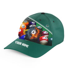 Load image into Gallery viewer, Custom Name Billiard 8 Ball In Fire And Water 3D Billiard Caps For Men Women, Hats Gifts For Billiard Player TDM0490