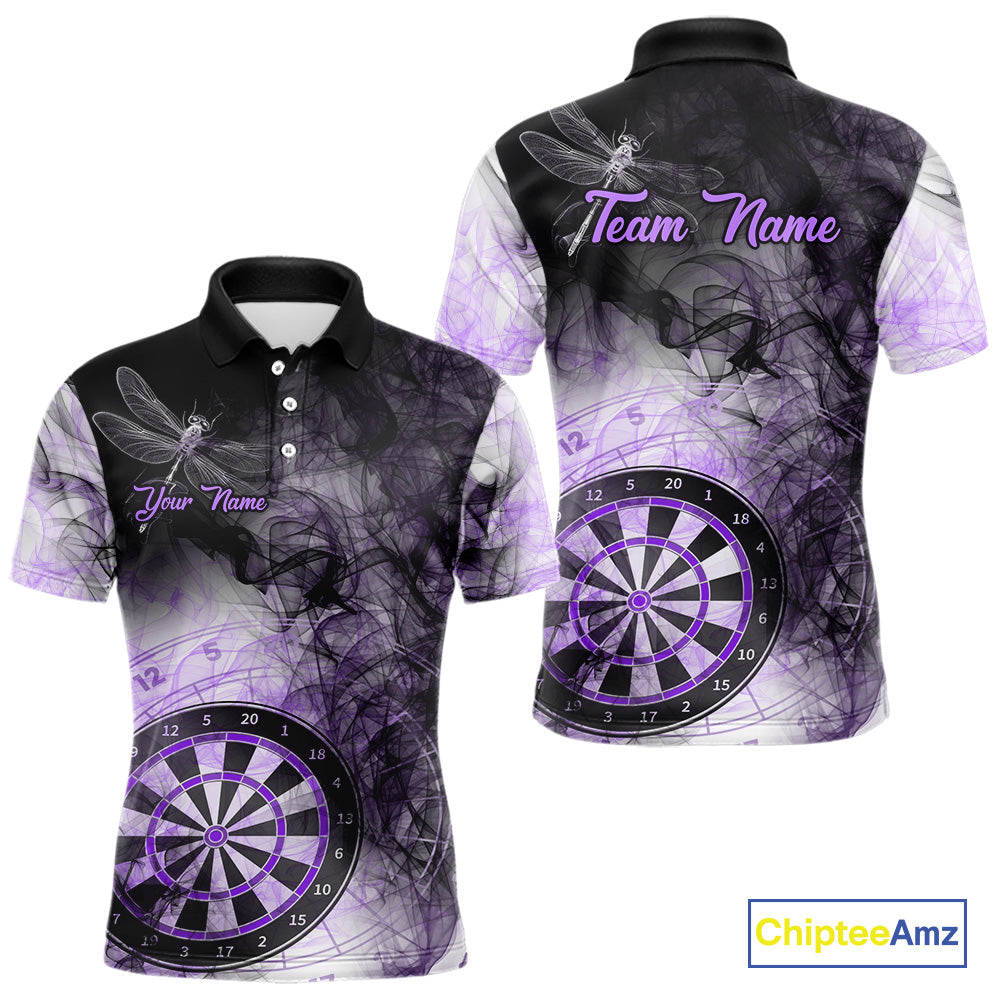 Black And Purple Smoke Dart Shirts For Men Custom Dart Jersey Pocket Option TDM3837