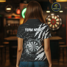 Load image into Gallery viewer, White Black Darts Board Break Glass Custom Dart Shirts For Women, Darts Team Shirts Dart Jersey TDM4522