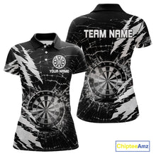 Load image into Gallery viewer, White Black Darts Board Break Glass Custom Dart Shirts For Women, Darts Team Shirts Dart Jersey TDM4522