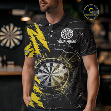 Load image into Gallery viewer, Yellow Black Darts Board Break Glass Custom Dart Shirts For Men, Darts Team Shirts Dart Jersey TDM4523