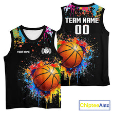 Load image into Gallery viewer, Funny Colorful Paint Splash Basketball Shirt Custom Name And Number Best Basketball Team Jersey TDM5673