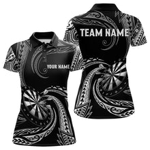 Load image into Gallery viewer, Personalized White Black Tribal Polynesian Womens Dart Shirts Custom Dart Polo &amp; 1/4 Zip Team Jersey TDM5155