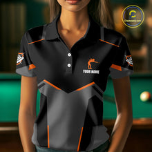 Load image into Gallery viewer, 8 Ball Billiard Jerseys For Women Custom Polo &amp; Quarter-Zip Billiard Shirts, Pool Team Shirt|Orange TDM5881