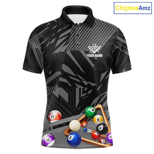 Black 8 Ball Billiard Shirt For Men Custom Billiard Tournament Pool Team Jersey Polo & 1/4 Zip TDM6023