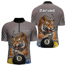 Load image into Gallery viewer, Personalized Funny Tiger 8 Ball, 9 Ball &amp; 10 Ball Billiard Shirt For Men Custom Pool Team Jersey TDM4972