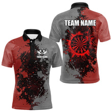 Load image into Gallery viewer, Personalized Darts Paint Red And Grey Dart Shirts For Men Custom Grunge Dart Team Jerseys TDM3178