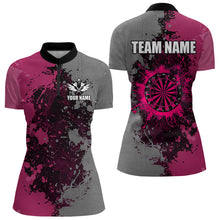 Load image into Gallery viewer, Personalized Darts Paint Pink And Grey Dart Shirts For Women Custom Grunge Dart Team Jerseys TDM3180