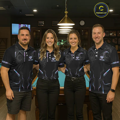 Customized 8 Ball Pool Crown Men's Billiard Shirts, Holographic Billiard Team Shirts, Pool Jerseys TDM5400
