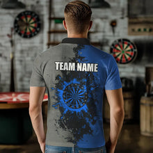 Load image into Gallery viewer, Personalized Darts Paint Blue And Grey Dart Shirts For Men Custom Grunge Dart Team Jerseys TDM3396