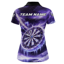 Load image into Gallery viewer, Personalized Purple Dartboard Icy Darts Shirt For Women Custom Darts Jersey Team Polo &amp; 1/4 Zip TDM5681