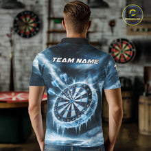 Load image into Gallery viewer, Personalized Blue Dartboard Icy Darts Shirt For Men Custom Darts Jersey Team Polo &amp; 1/4 Zip TDM5682
