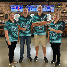 Load image into Gallery viewer, Personalized Turquoise Dartboard Icy Darts Shirt For Men Custom Darts Jersey Team Polo &amp; 1/4 Zip TDM5683