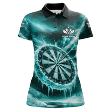 Load image into Gallery viewer, Personalized Turquoise Dartboard Icy Darts Shirt For Women Custom Darts Jersey Team Polo &amp; 1/4 Zip TDM5683
