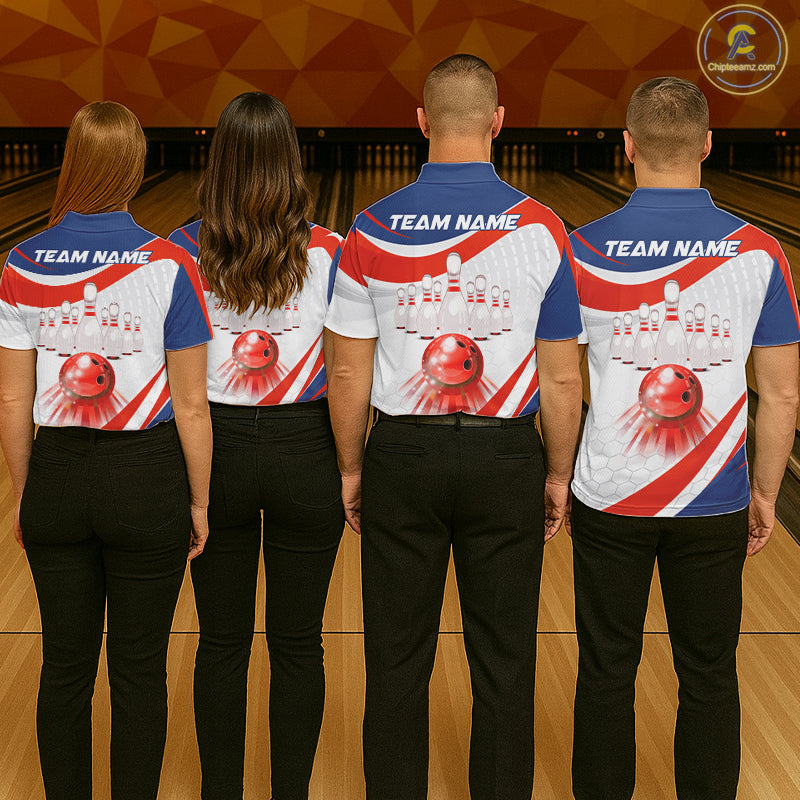 Personalized Bowling Polo & 1/4 Zip For Men Custom Bowling Tournament Team Jersey TDM6296