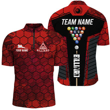 Load image into Gallery viewer, Red Grunge Hexagon Billiard Shirts For Men Custom Pool Jerseys, Billiard Tournament Team Shirts TDM2706