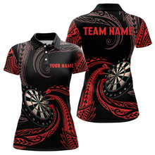 Load image into Gallery viewer, Personalized Red Tribal Darts Polo &amp; Quarter Zip Shirts Custom Women Darts Shirts Dart Jerseys TDM3185
