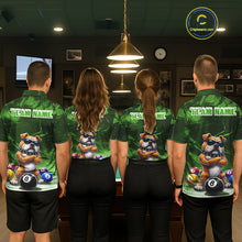Load image into Gallery viewer, Funny Bulldog Pool Balls Billiard Shirt For Women Custom Billiard Team Jersey Polo &amp; 1/4 Zip |Green TDM6479