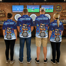 Load image into Gallery viewer, Personalized Blue Funny Bulldog Darts Shirt For Women Custom Darts Jersey Team Polo &amp; 1/4 Zip TDM6481