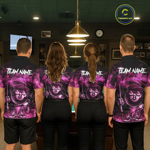 Load image into Gallery viewer, Pink Funny 8 Ball Pool Flame Smoke Billiard Shirt For Men Custom Billiard Team Jersey Uniform TDM5693