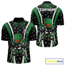 Load image into Gallery viewer, Custom St Patrick Day 8 Ball Pool Billiard Shirt For Men, Luckiest Shamrock Billiard Team Jersey TDM5698