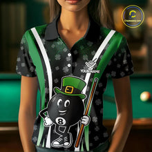 Load image into Gallery viewer, Funny 8 Ball Pool St Patrick Day Billiard Shirt For Women Custom Lucky Billiard Team Jersey TDM5699