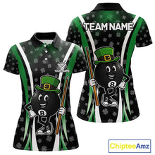 Load image into Gallery viewer, Funny 8 Ball Pool St Patrick Day Billiard Shirt For Women Custom Lucky Billiard Team Jersey TDM5699