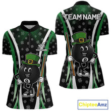 Load image into Gallery viewer, Funny 8 Ball Pool St Patrick Day Billiard Shirt For Women Custom Lucky Billiard Team Jersey TDM5699