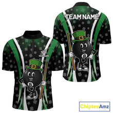Load image into Gallery viewer, Funny 8 Ball Pool St Patrick Day Billiard Shirt For Men Custom Lucky Billiard Team Jersey TDM5699