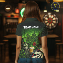Load image into Gallery viewer, St Patrick Day Skull Darts Shirt Pocket Option For Women Custom Darts Jersey TDM5700