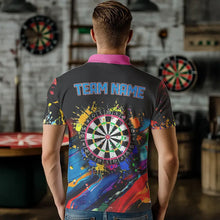 Load image into Gallery viewer, Funny Dartboards Colorful Paint Splash Dart Shirts For Men Custom Polo &amp; Quarter Zip Darts Jerseys TDM3544