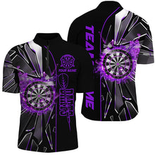 Load image into Gallery viewer, Personalized Purple Break Glass 3D Darts Shirts For Men Custom Dart League Shirts Best Darts Jersey TDM1997