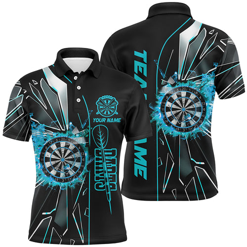Personalized Turquoise Break Glass 3D Darts Shirts For Men Custom Dart League Shirts Darts Jerseys TDM1998