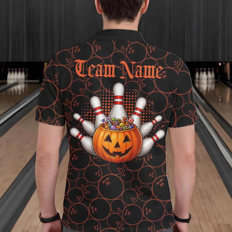 Personalized Ghostly Funny Dog Bowling Shirt For Men Custom Halloween Pumpkin Bowling Team Jersey TDM7211