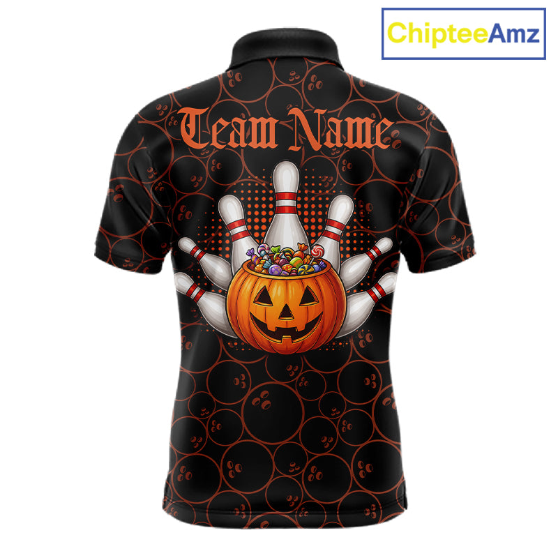 Personalized Ghostly Funny Dog Bowling Shirt For Men Custom Halloween Pumpkin Bowling Team Jersey TDM7211