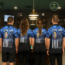 Load image into Gallery viewer, 9 Ball Pool Blue Camo Custom Billiard Shirts For Men, Patriotic US Flag Billiard Team Jerseys TDM5711