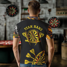 Load image into Gallery viewer, Yellow Golden Darts Tie Dye Polo &amp; Quarter Zip Custom Dart Shirts For Men Glowing Dart Jerseys TDM3709