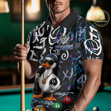Load image into Gallery viewer, Colorful Graffiti Funny Duck 8 Ball Billiard Shirt For Men Custom Pool Team Jersey Polo &amp; 1/4 Zip TDM6497