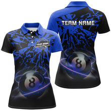 Load image into Gallery viewer, Personalized Blue Billiard Ball 8 Thunder Pool Shirts For Women Custom Billiard Jerseys Short Sleeve TDM2484