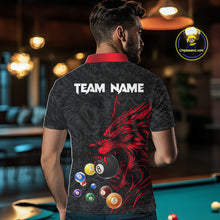 Load image into Gallery viewer, Personalized Wolf Billiard Balls Pool Shirts For Men, Black And Red Billiard League Team Jerseys TDM5202