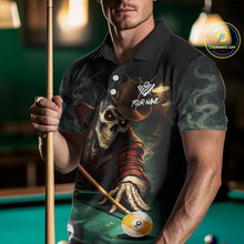 Load image into Gallery viewer, Funny Skeleton Billiard Shirt For Men Custom Pool Team Jersey Polo &amp; 1/4 Zip, Billiards Gifts TDM5713