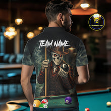 Load image into Gallery viewer, Funny Skeleton Billiard Shirt For Men Custom Pool Team Jersey Polo &amp; 1/4 Zip, Billiards Gifts TDM5713