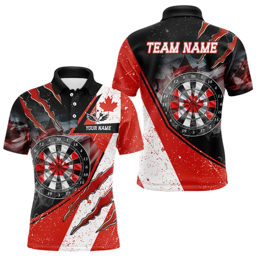 Personalized Canada Flag Dartboard Smoke Dart Shirts For Men, Pride Patriotic Dart Team Jerseys TDM3562
